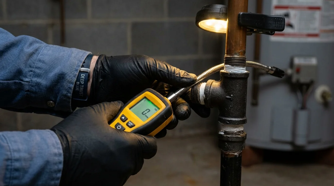 Gas leak detection with electronic sniffer by Johns Plumbing LLC in Oak Park